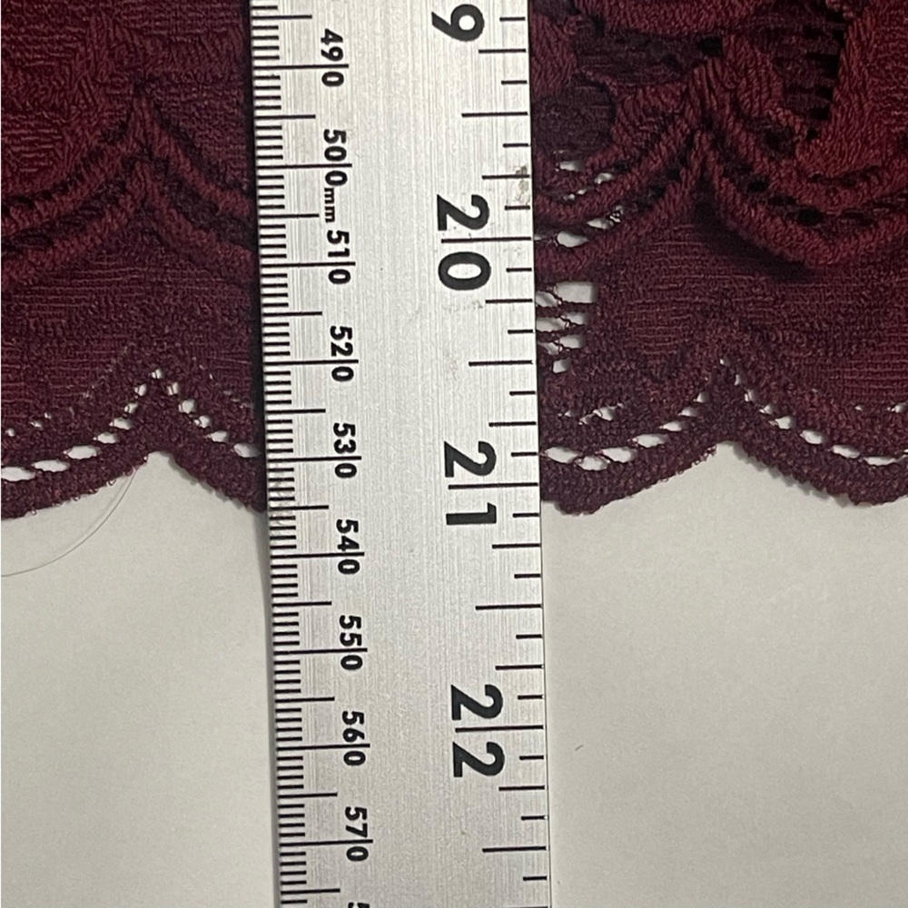 Free People Olivia Wine Burgundy Lace Blouse XS - Picture 6 of 9